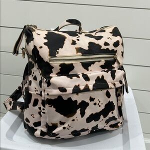 Stylish Black and Cream Backpack